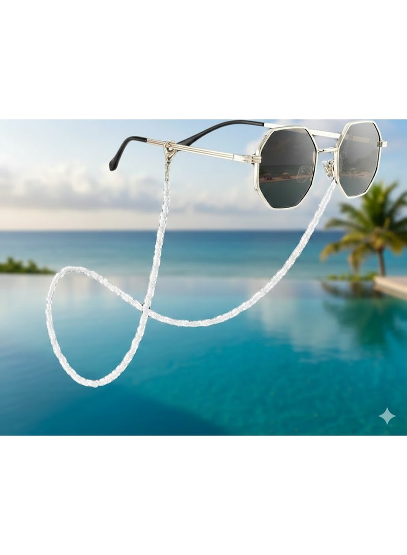 White Glasses Chain Sunglasses Holder